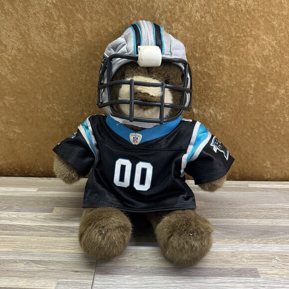 VTG Build A Bear Carolina Panthers Teddy Bear Jersey Helmet - JL380 - Picture 1 of 10